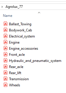 Deutz  Fahr Agrolux 77 - Parts Catalog