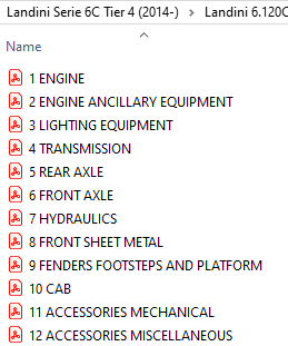 Landini 6.120C Parts Catalog