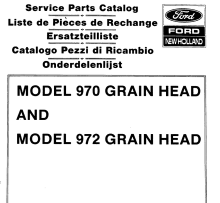 New Holland Header 970 972 - Parts Catalogs