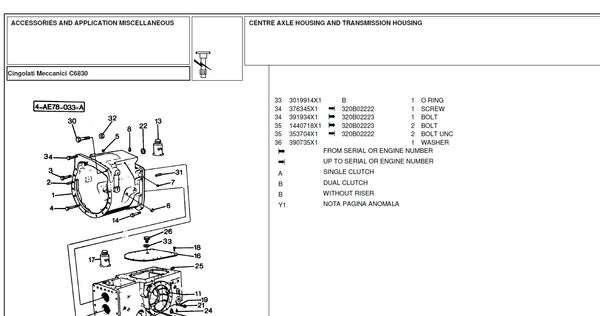 Landini Cignolati Meccanici C6830 Tractor - Parts Cata