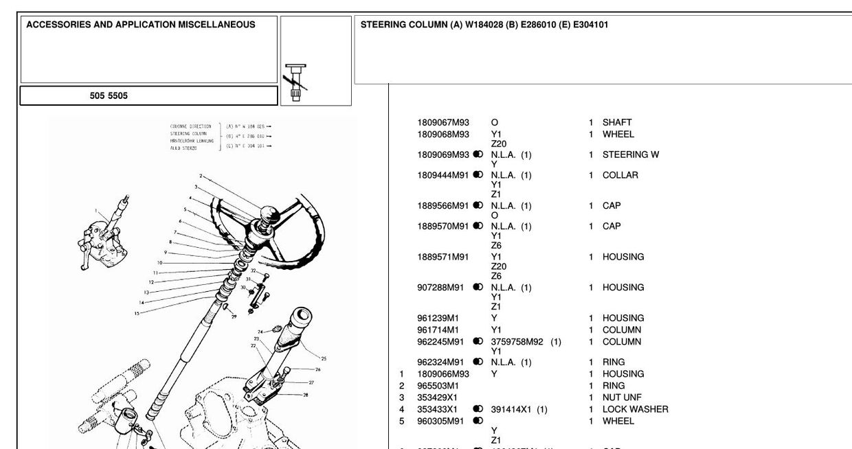 Landini 5505 – Parts Catalog