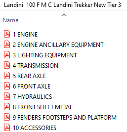 Landini Trekker 100 F M C New Tier 3 (2007-2010) - Parts Catalog