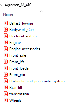 Deutz Fahr Agrotron M 410 - Parts Catalog
