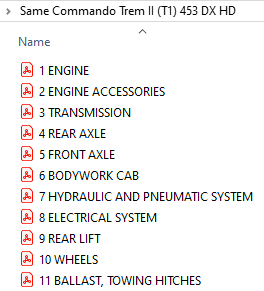 Same Commando Trem II (T1)  453 DX HD - Parts Catalog