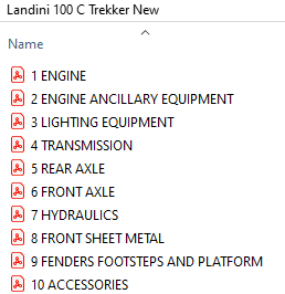 Landini Trekker 100 C  New (2000-2003) - Parts Catalog