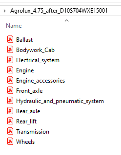 Deutz Fahr Agrolux 4.75 after D10S704WXE15001 - Parts Catalog