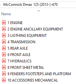 McCormick Dmax 125 (2013-) rt70 Parts Catalog