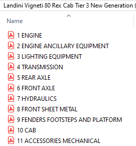 Landini Vigneti 80 Rex Cab Tier 3 New Generation (2007-2009) Parts Catalog
