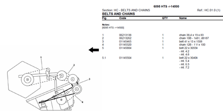Deutz Fahr 6095 HTS after 14500 Combine Harvester - Parts Catalog