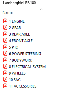 Lamborghini RF.100 - Parts Catalog