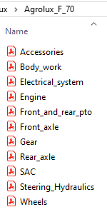 Deutz Fahr Agrolux F 70 - Parts Catalog
