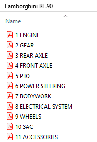 Lamborghini RF.90 - Parts Catalog