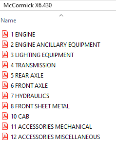 McCormick X6.430 -  Parts Catalog