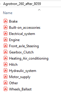 Deutz Fahr Agrotron 260 after 8059 - Parts Catalog
