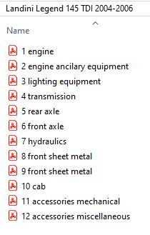 Landini  Legend 145 TDI N-G TDI (2004-2006) - RP71 - Parts Catalog