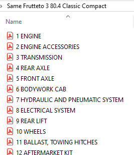 Same Frutteto ³ 80.4 Classic  - Parts Catalog