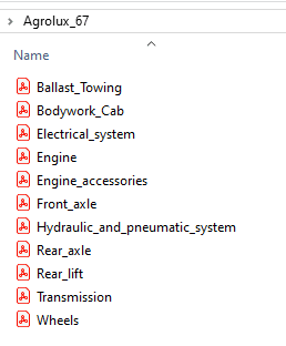 Deutz  Fahr Agrolux 67 - Parts Catalog