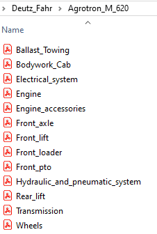 Deutz Fahr Agrotron M620 - Parts Catalog