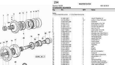 Hurlimann Master H-6165  Parts Catalog