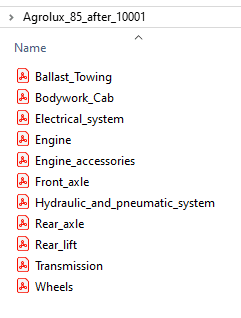 Deutz  Fahr Agrolux 85 after 10001 - Parts Catalog