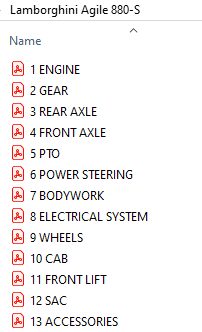Lamborghini Agile 880-S Tractor - Parts Caatalog