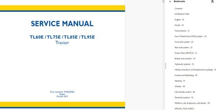 New Holland TL60E TL75E TL85E TL95E Tractors - Workshop Manual