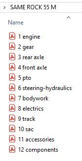 Same Rock 55 M Tractor - Parts Catalog