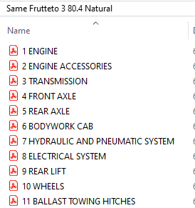 Same Frutteto ³ 80.4 Natural - Parts Catalog