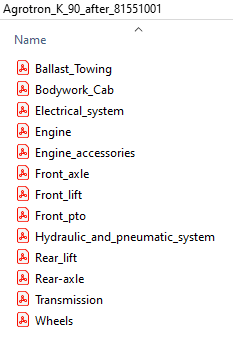 Deutz Fahr Agrotron K 90 after 81551001 - Parts Catalog