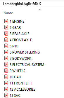 Lamborghini Agile 660-S Tractor - Parts Catalog
