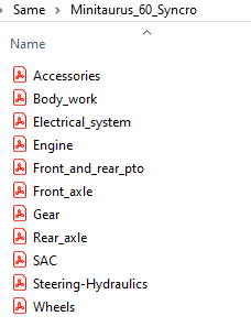 Same Minitaurus 60 Syncro - Parts Catalog