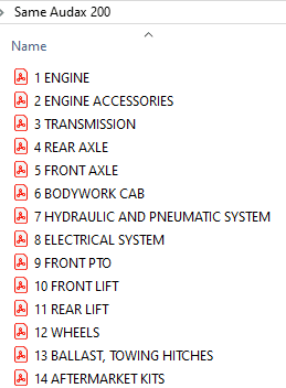 Same Audax 200 - Parts Catalog