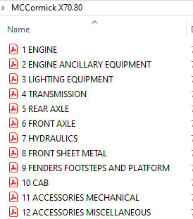 McCormick X70.80 -  Parts Catalog