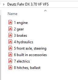 Deutz Fahr  DX 3.70 V/F   VFS - Parts Catalogs