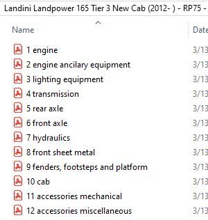 Landini Landpower 165 Tier 3 New Cab (2012- ) - RP75 - Parts Catalog