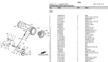 Deutz Fahr 6040 Combine Harvester - Parts Catalog