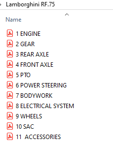 Lamborghini RF.75 - Parts Catalog