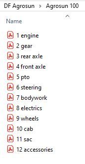 Deutz Fahr Agrosun 100 - Parts Catalog