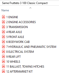 Same Frutteto ³ 100 Classic  - Parts Catalog
