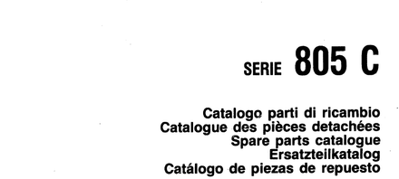 Fiat 805 C Tractor - Parts Catalog