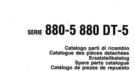 Fiat 880-5 880DT-5 Tractors - Parts Catalog