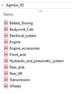 Deutz  Fahr Agrolux 65 - Parts Catalog
