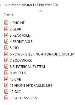 Hurlimann Master H-6190 after 2001 -  Parts Catalog