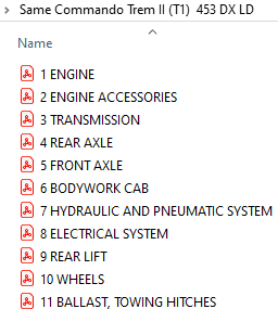 Same Commando Trem II (T1)  453 DX LD - Parts Catalog