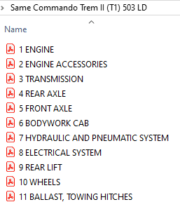 Same Commando Trem II (T1)  503 LD - Parts Catalog