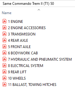 Same Commando Trem II (T1) 50 - Parts Catalog