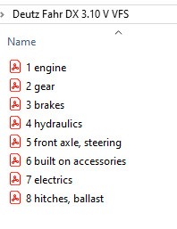 Deutz Fahr  DX 3.10 V   VFS - Parts Catalogs