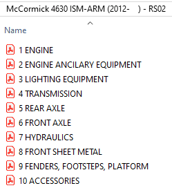 McCormick 4630 ISM-ARM (2012-    ) - RS02 Parts Catalog