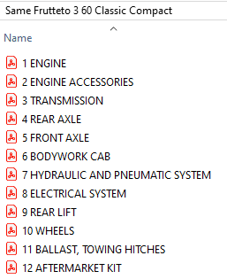 Same Frutteto ³ 60 Classic Compact - Parts Catalog