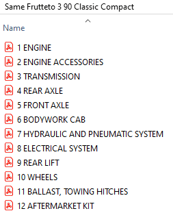 Same Frutteto ³ 90 Classic  - Parts Catalog